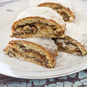 Shortbread Roll-cookies filled with Honey and Nuts
