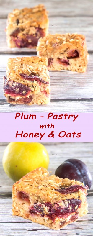 Plum-pastry with Honey & Oats