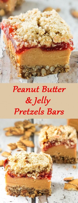 Peanut Butter & Jelly Pretzels Bars