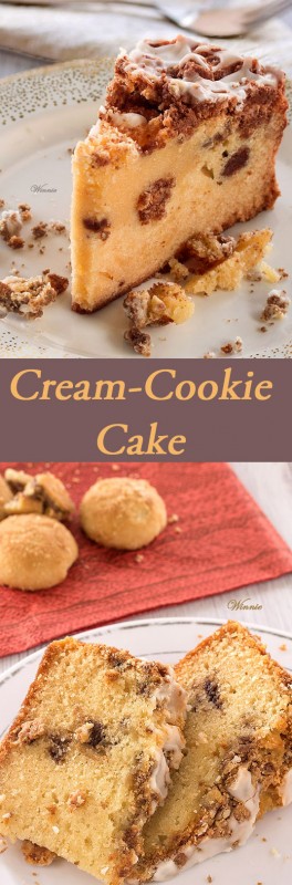 Cream-Cookie Cake with sugar coating