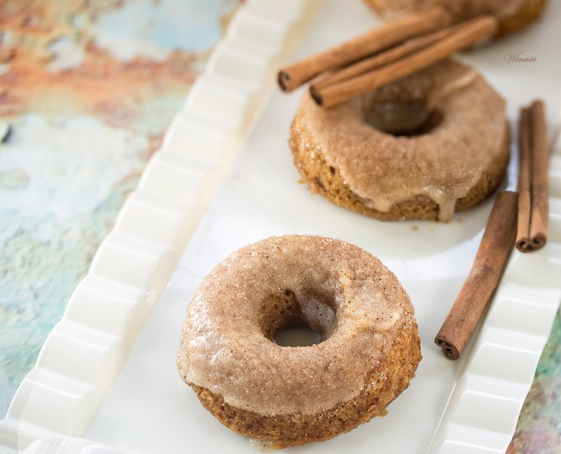 Baked Apple Cider and Cinnamon Donuts