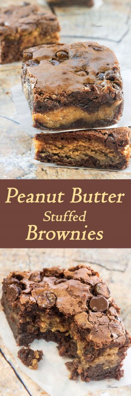 Peanut Butter Stuffed Brownies
