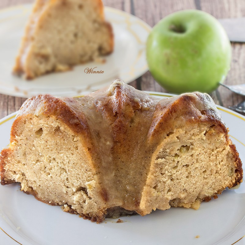 Apple Halva Bundt Cake with Caramel Glaze