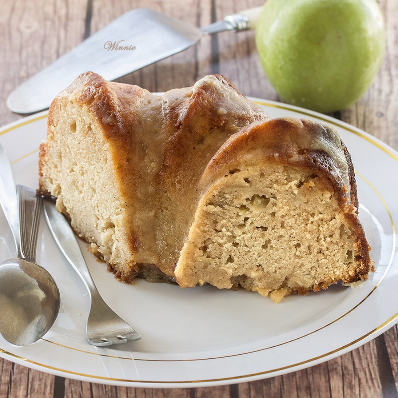Apple Halva Bundt Cake with Caramel Glaze