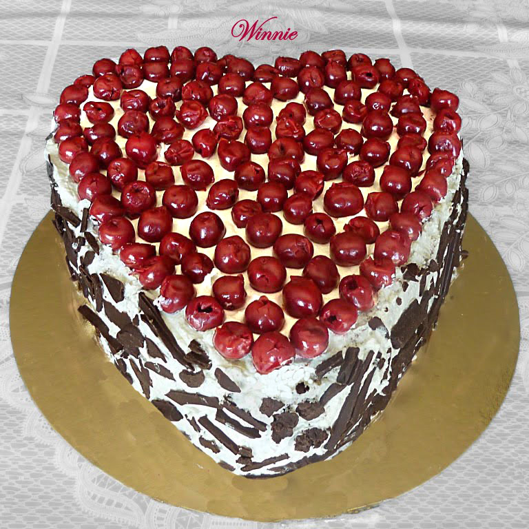 Chocolate Cherry Cake with Whipped-Cream