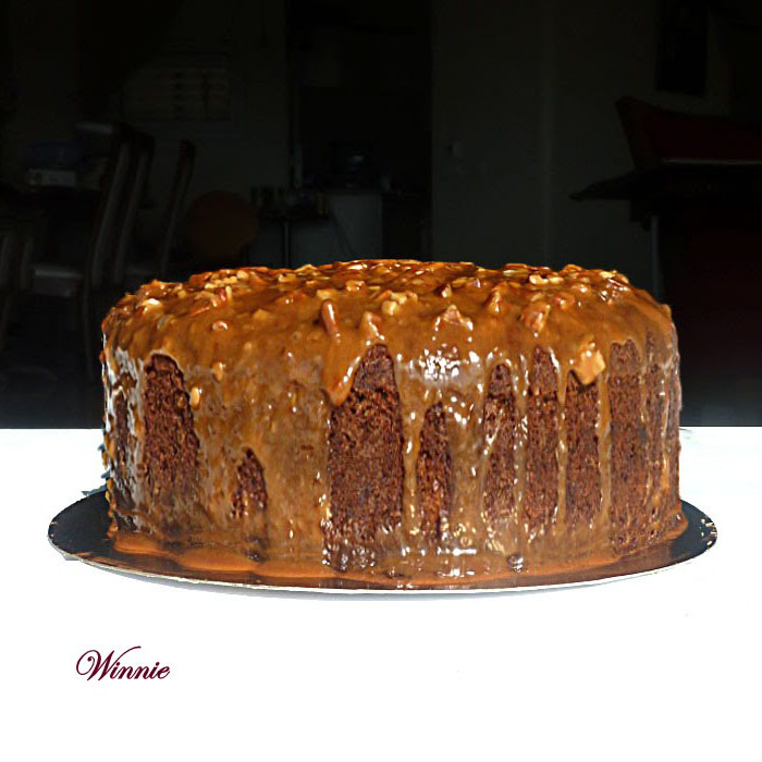 Pumpkin Chocolate-chip Cake with Honey Glaze