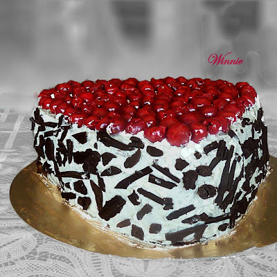 Chocolate Cherry Cake with Whipped-Cream